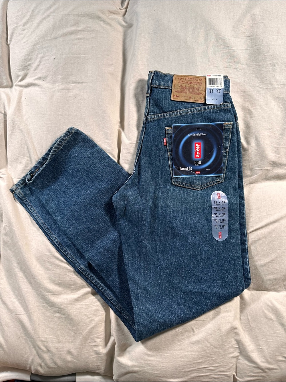 Levis 550 Relaxed Fit Red Tab Men’s 31x34 Deadstock Retro Y2K Denim 98’ NWT Rare